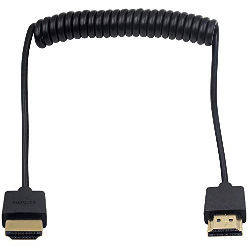 Duttek 4K HDMI Kabel, HDMI auf HDMI Spiral kabel, extrem dünnes HDMI Stecker Stecker Kabel für 3D und 4K Ultra HD TV Stick HDMI 2.0 Kabelverlängerungskonverter (HDMI Extender)(1,2 m / 4 ft) von Duttek