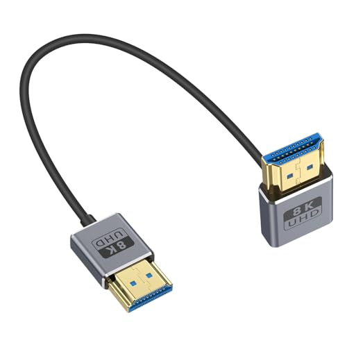 Duttek 8K HDMI 2.1 Kabel 30cm, Down Angle HDMI Stecker auf Stecker Kabel, 48Gbps HDMI Kabel OD2.5mm, Unterstützt 8K@60Hz, 4K@240Hz, Dynamisches HDR, eARC, für GH5S, PS5, Xbox One Monitor,PC. Duttek 8K HDMI 2.1 Kabel 30cm, Down Angle HDMI Stecker auf Stecker Kabel, 48Gbps HDMI Kabel OD2.5mm, Unterstützt 8K@60Hz, 4K@240Hz, Dynamisches HDR, eARC, für GH5S, PS5, Xbox One Monitor,PC. von Duttek