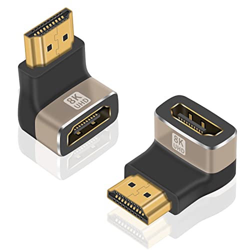 Duttek 8K HDMI Adapter-2 Pack,Up Angle HDMI 2.1 Extension,HDMI 2.1 Male to Female Connector unterstützt 8K@60Hz,4K@120Hz,HDR,Dolby für Laptop,PC,Monitor,TV von Duttek