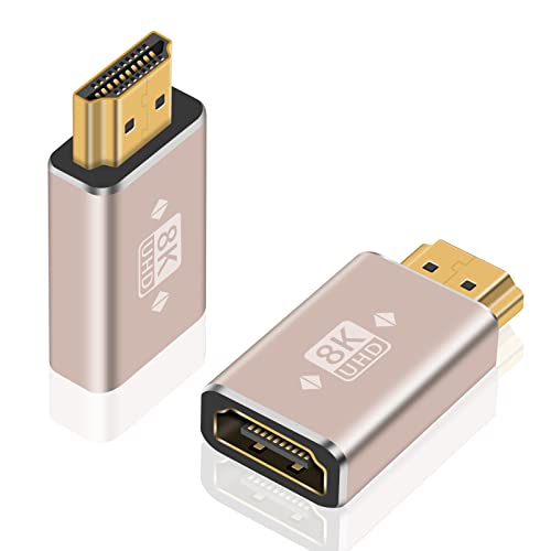 Duttek 8K HDMI Male to Female Adapter 2 Stück, HDMI 2.1 Extender, HDMI 2.1 Converter unterstützt 8K@60Hz, 4K@120Hz HDR, Dolby, eARC, HDCP2.3 für Laptop, PC, Monitor, Roku TV von Duttek