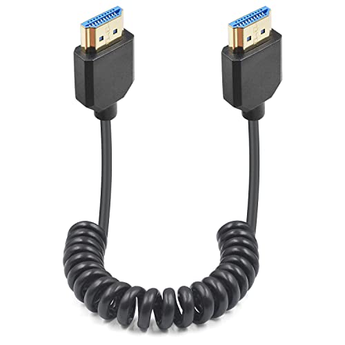 Duttek 8K HDMI Spiral kabel, Ultra HD HDMI zu HDMI Spiralkabel, HDMI 2.1 Stecker Kabel unterstützt Dynamisches HDR mit bis zu 48Gbps Kompatibel mit TV, Monitor, Computer, Xbox, Laptop - 1.2m von Duttek