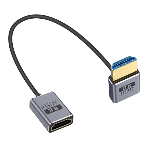 Duttek 8K HDMI Verlängerungs Kabel 30cm, UP Winkel HDMI Stecker auf Buchse Kabel 48Gbps, HDMI Extender Kabel OD2.5mm, Unterstützt 8K@60Hz, 4K@240Hz für GH5S, PS5, Xbox One Monitor, PC Duttek 8K HDMI Verlängerungs Kabel 30cm, UP Winkel HDMI Stecker auf Buchse Kabel 48Gbps, HDMI Extender Kabel OD2.5mm, Unterstützt 8K@60Hz, 4K@240Hz für GH5S, PS5, Xbox One Monitor, PC von Duttek