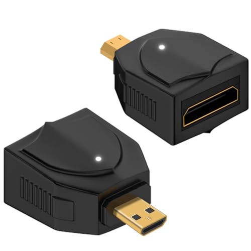 Duttek 8K Micro HDMI to Mini HDMI Adapter, 48Gbps Micro HDMI Stecker auf Mini HDMI Buchse Adapter 2.1 Versionen Unterstützt 8K@60Hz Video für Laptop, Monitor, Projektor(2 Stück) von Duttek
