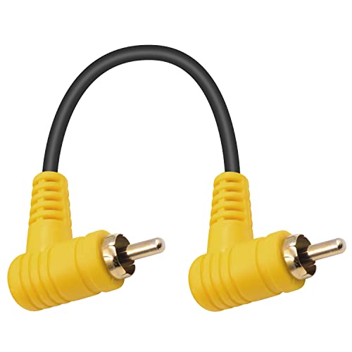 Duttek 90 Grad Cinch Kabel 0,15 m,90 Grad Cinch Aplitter Stecker auf Stecker für Heimkino, Subwoofer, HDTV und DVD oder andere mit Audio Anschluss Geräte von Duttek