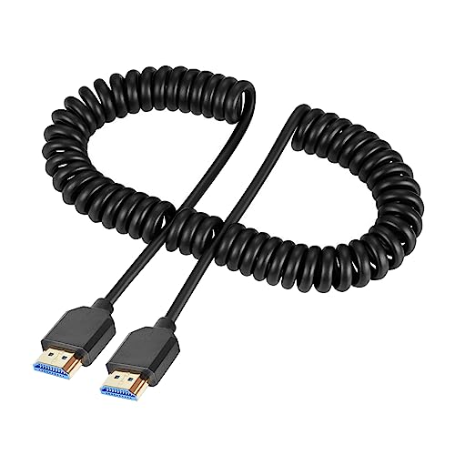 Duttek HDMI 48Gbps Kabel 2.5M, High Speed HDMI2.1 zu HDMI Spiralkabel, Ultra dünnes 8K HDMI Kabel 2.1 Stecker Kabel unterstützt 8K@60Hz, Dynamic HDR kompatibel mit TV, Monitor, Computer, Xbox, Laptop von Duttek