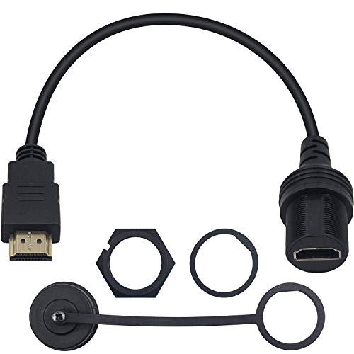 Duttek HDMI-Kabel, bündiges HDMI-Kabel, Stecker auf Buchse, Verlängerungscode für Auto, LKW, Boot, Motorrad, Armaturenbrett, 30 cm von Duttek