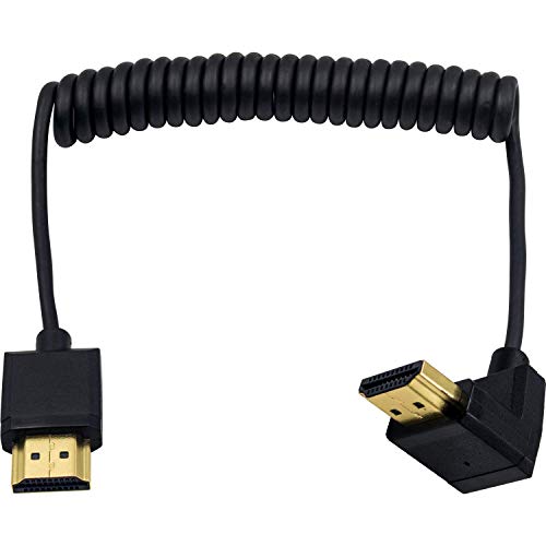 Duttek HDMI Kabel 4K, HDMI auf HDMI Spiral kabel, extrem dünn, HDMI Stecker auf Stecker Spiral kabel für 3D und 4K Ultra HD TV Stick, HDMI 2.0 Kabel, Verlängerungskonverter (Abwärtswinkel 1,2 m) von Duttek