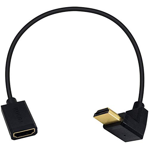 Duttek HDMI Verlängerung kabel, 4K HDMI Kabel, extrem dünn, abgewinkelt, HDMI Stecker auf Buchse, kompatibel mit Nintendo Switch, Xbox One S 360, PS5, Roku TV Stick, Blu Ray Player, etc. 30 cm von Duttek