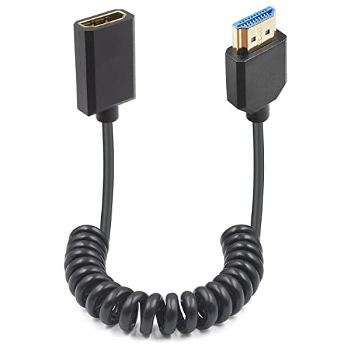 Duttek HDMI auf HDMI 2.1 Spiralkabel 1,2 m, extrem dünn, HDMI Kabel, HDMI 2.1, unterstützt 8K@60Hz, 4K@120Hz, kompatibel mit Dolby Vision: Xbox/PS4/PS5/Apple TV/4K Roku/Fire TV/LG/Samsung von Duttek