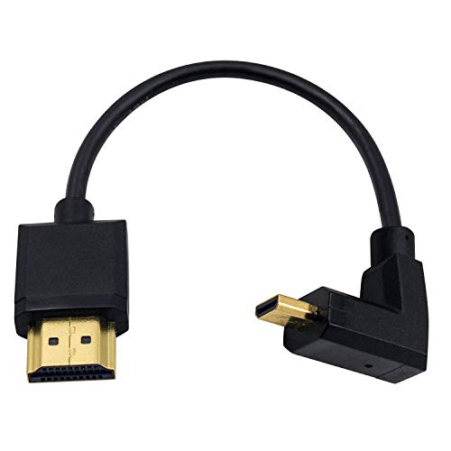 Duttek HDMI auf Micro HDMI Kabel, extrem schlankes und Flexibles Micro HDMI Stecker auf HDMI Stecker, unterstützt 1080P, 4K, 3D (nach Oben abgewinkelt 15 cm) von Duttek