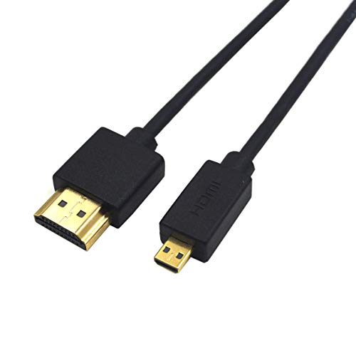Duttek Micro HDMI auf HDMI Kabel, Micro HDMI auf HDMI Kabel, extrem schlank Micro HDMI Stecker auf HDMI Stecker Kabel für 1080P 4K UltraHD 3D Ethernet und Audio Return Channel 12inches/30cm von Duttek