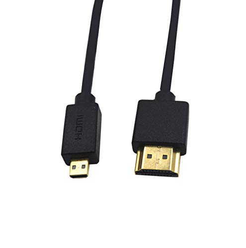 Duttek Micro HDMI auf HDMI Kabel, Micro HDMI auf HDMI Kabel, extrem schlank Micro HDMI Stecker auf HDMI Stecker Kabel für 1080P 4K UltraHD 3D Ethernet und Audio Return Channel 2ft/60cm von Duttek