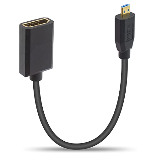 Duttek Micro HDMI auf HDMI Verlängerungs kabel 2.1 Kabel 0,3 m, HDMI 2.1ultra High-Speed 48 Gbit/s, unterstützt 8K@60Hz, 4K@120Hz, geeignet für Notebook/Kamera Micro HDMI Anschluss von Duttek