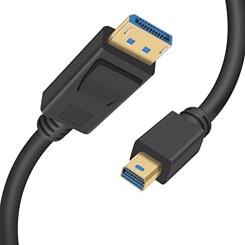 Duttek Mini DisplayPort auf DisplayPort 1.4a Kabel, 8K@60Hz Mini Displayport Stecker auf Displayport Stecker, bidirektionale Übertragung Displayport auf Mini Displayport Kabel (0,3 m) von Duttek