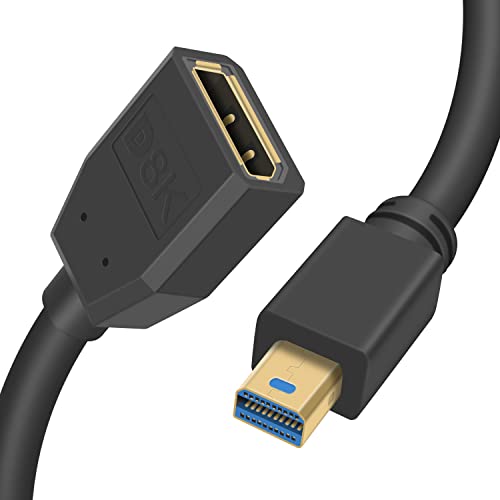 Duttek Mini Displayport auf Displayport 1.4a Kabel, 8K@60Hz Mini Displayport Stecker auf Displayport Buchse, bidirektionale Übertragung, Displayport auf Mini DisplayPort Kabel (0,3 m) von Duttek