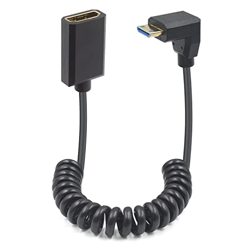 Duttek Mini HDMI auf HDMI 2.1 Spiralkabel 1,2 m ultradünnes HDMI Verlängerungskabel HDMI 2.1 unterstützt 8K@60Hz 4K@120Hz Kompatibel mit DSLR Kamera Camcorder Grafikkarte Laptop Tablet (Down) von Duttek