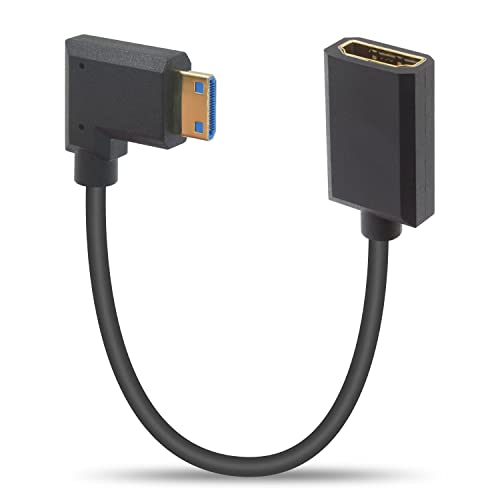 Duttek Mini HDMI zu HDMI2.1 Extender Kabel 0.3m, Right Angle HDMI auf HDMI Kabel 48Gbps, Unterstützt 8K@60Hz,4K@120Hz für Camera, Camcorder, Graphics Card, Laptop,Tablet, HDTV,Projector von Duttek