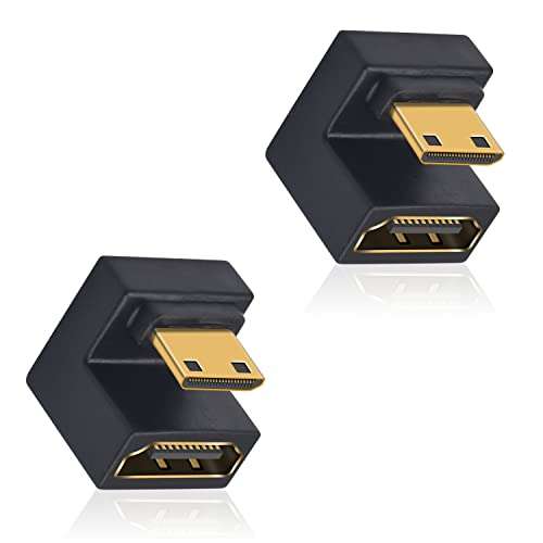 Duttek U Shape HDMI to 8K Mini HDMI Adapter, 2 Stück 8K Mini HDMI Stecker auf Standard HDMI Buchse Extenders unterstützt 8K@60Hz, 48Gbps für Camera/Laptop/Tablet/HDTV/Projektor (Down) von Duttek