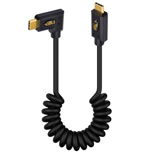 Duttek USB 4 Kabel 1M, 240W Thunderbolt zu USB C Kabel, 40Gbps USB C Right Angle Male to Male Cable - Unterstützung von 8K@60Hz Video für Thunderbolt 3, eGPU, MacBook, Laptops von Duttek
