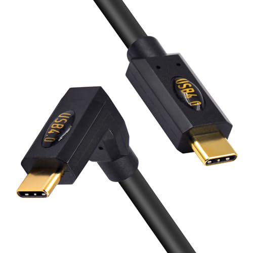 Duttek USB C 90 Degree Cable 60cm, 40Gbps USB C Male to Male Cable, 240W USB C Ladekabel Unterstützt 8K@60Hz Video Kompatibel mit Thunderbolt 3, Type C Laptop, Hub und Mehr von Duttek