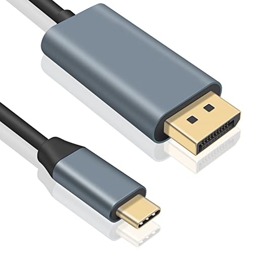 Duttek USB C auf Displayport Kabel, USB C auf DisplayPort Kabel, 4K USB 3.1 Typ C Stecker auf DP Displayport Stecker, Thunderbolt 3 auf DisplayPort Kabel mit vergoldetem Kabel, 1,5 m von Duttek