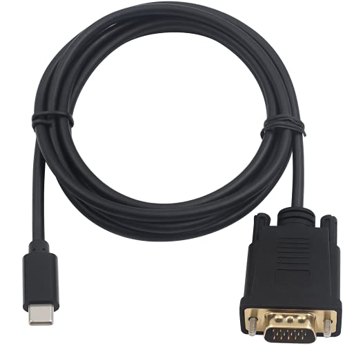 Duttek USB C auf VGA Kabel, USB Typ C Stecker auf VGA Stecker, Adapterkabel, unterstützt 1080p, für Computer, Monitor, Projektor, Fernseher, High Definition Geräte ohne Thunderbolt 3 Port (1,8 m) von Duttek