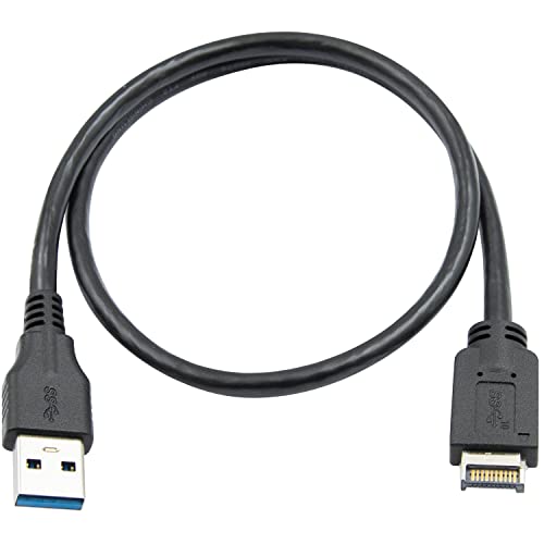 Duttek USB Frontpanel Adapterkabel, USB Typ E Stecker auf USB 3.0 Typ A Stecker, USB 3.1 Frontpanel Anschluss, geeignet für Motherboard Adapter für Computer. (50 cm) von Duttek