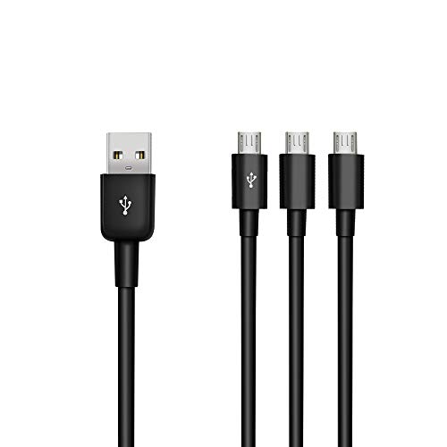 Duttek USB auf Micro USB Kabel, USB 2.0 auf Micro USB Splitter Kabel, 3 in 1 USB 2.0 A Stecker auf DREI Micro USB Stecker 1 bis 3 Ladekabel Adapter Kordel 25 cm von Duttek