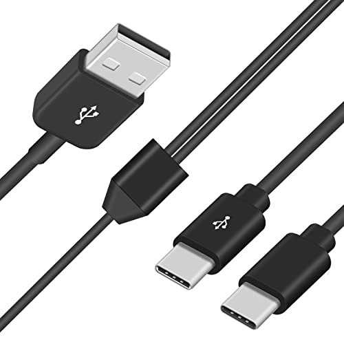 Duttek USB auf USB C Kabel, 2 in 1 USB C Ladegerät Datenkabel, USB 2.0 Typ A Stecker auf 2 USB Typ C Stecker Splitter Y Datensynchronisations- und Ladeanschlussadapter für Computer und Telefon (1,5 m) von Duttek