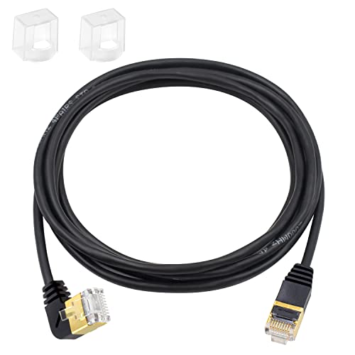 Duttek netzwerkkabel cat 8,Netzwerkkabel 2m support 40Gbps 2000MHz,RJ45 left angle auf Stecker mit vergoldetem Kristallkopf,RJ45 Netzwerkkabel Anschluss für Laptop,Switch,Desktop,etc. von Duttek