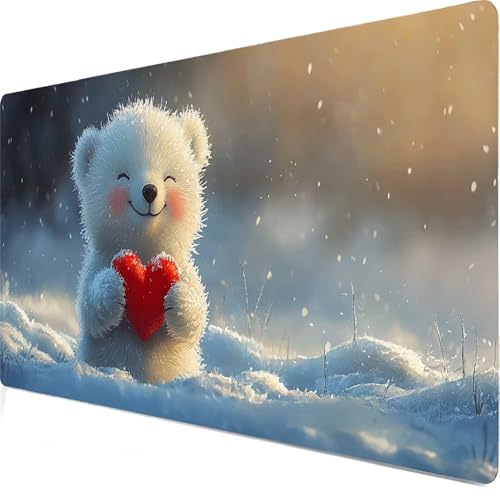 Gaming Mauspad XXL 1600x800x5mm, Großes schreibtischunterlage mit vernähten Kanten Weiß, Wasserdicht rutschfest, Schnee tastatur unterlage, Verbessert Präzision Geschwindigkeit, Für Laptop. Model8211 Gaming Mauspad XXL 1600x800x5mm, Großes schreibtischunterlage mit vernähten Kanten Weiß, Wasserdicht rutschfest, Schnee tastatur unterlage, Verbessert Präzision Geschwindigkeit, Für Laptop. Model8211 von Duuanxin