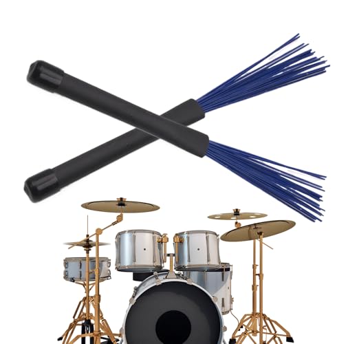 Duvcoywae Drum Sticks Pinsel, Pinsel für Trommeln, Flexible stille, rutschige ergonomische Trommeldrahtbürsten, Professionelles Instrumentenwerkzeug zum Trommeln, Üben, Schlagzeug von Duvcoywae