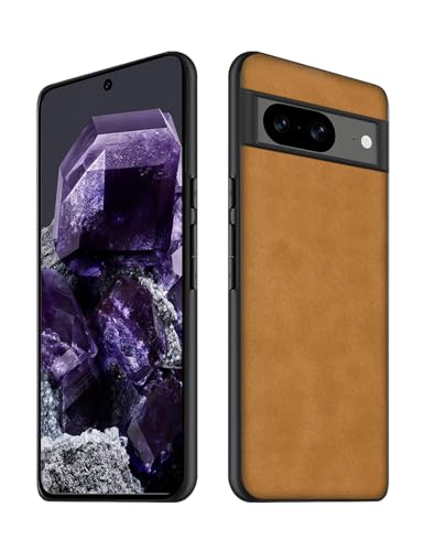 Duxsmei für Google Pixel 8 Hülle, Weiches TPU Premium Kunstleder Ultra Leichtes Leder Hülle, Schock und Kratzfestes Cover für Google Pixel 8 (Gelb) von Duxsmei