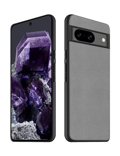 Duxsmei für Google Pixel 8 Hülle, Weiches TPU Premium Kunstleder Ultra Leichtes Leder Hülle, Schock und Kratzfestes Cover für Google Pixel 8 (Grau) von Duxsmei