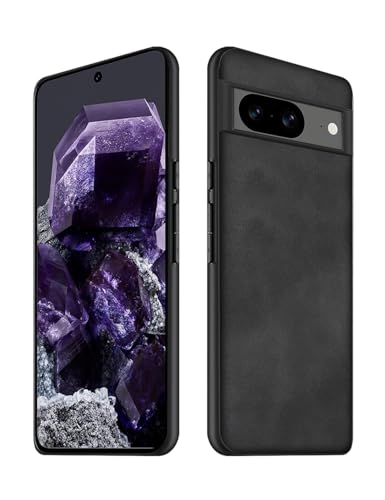 Duxsmei für Google Pixel 8 Hülle, Weiches TPU Premium Kunstleder Ultra Leichtes Leder Hülle, Schock und Kratzfestes Cover für Google Pixel 8 (Schwarz) von Duxsmei
