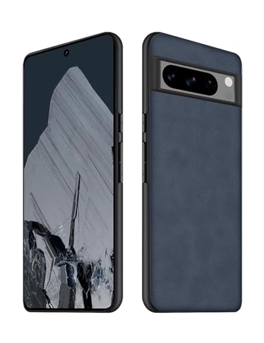 Duxsmei für Google Pixel 8 Pro Hülle, Weiches TPU Premium Kunstleder Ultra Leichtes Leder Hülle, Schock und Kratzfestes Cover für Google Pixel 8 Pro (Blau) von Duxsmei
