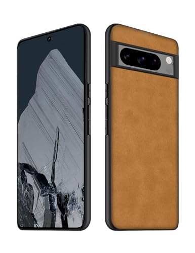 Duxsmei für Google Pixel 8 Pro Hülle, Weiches TPU Premium Kunstleder Ultra Leichtes Leder Hülle, Schock und Kratzfestes Cover für Google Pixel 8 Pro (Gelb) von Duxsmei