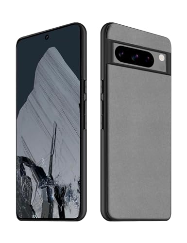 Duxsmei für Google Pixel 8 Pro Hülle, Weiches TPU Premium Kunstleder Ultra Leichtes Leder Hülle, Schock und Kratzfestes Cover für Google Pixel 8 Pro (Grau) von Duxsmei