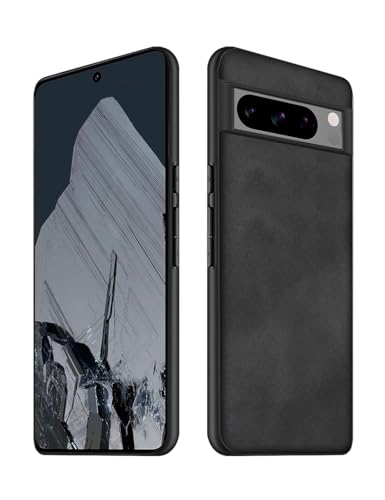 Duxsmei für Google Pixel 8 Pro Hülle, Weiches TPU Premium Kunstleder Ultra Leichtes Leder Hülle, Schock und Kratzfestes Cover für Google Pixel 8 Pro (Schwarz) von Duxsmei