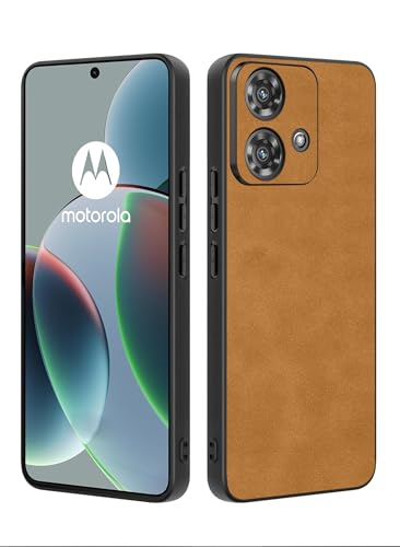 Duxsmei für Motorola Moto Edge 40 Neo Hülle, Hülle aus TPU und Wildleder PU Leder, Anti-Vibration Anti-Rutsch Ultraleicht Luxus Hülle für Motorola edge40 neo 6,55 Zoll (Braun) von Duxsmei
