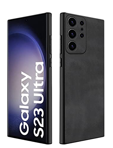 Duxsmei für Samsung Galaxy S23 Ultra 5G Hülle(2023), Hülle aus TPU und Wildleder PU Leder, Anti-Vibration Anti-Rutsch Ultraleicht Luxus Hülle für Samsung Galaxy S23 Ultra 5G Hülle(2023) (Schwarz) von Duxsmei