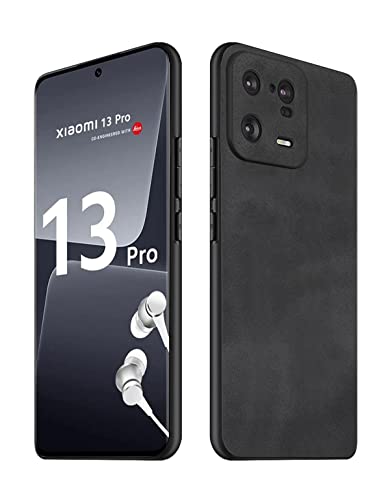 Duxsmei Hülle für Xiaomi 13 Pro 5G (2023), TPU & Wildleder PU Leder, Anti-Vibration, Anti-Rutsch, Ultraleicht, Luxus, Schwarz von Duxsmei
