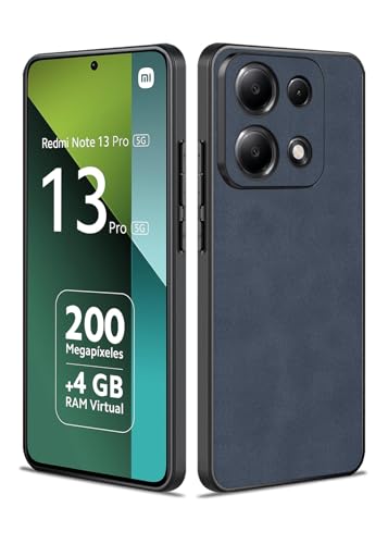 Duxsmei für Xiaomi Redmi Note 13 Pro 5G / Poco X6 5G, Hülle aus TPU und Wildleder PU Leder, Anti-Vibration Anti-Rutsch Ultraleicht Luxus Hülle für Xiaomi Redmi Note 13 Pro 5G / Poco X6 5G (Blau) von Duxsmei