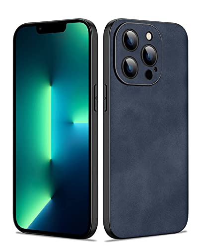 Duxsmei für iPhone 13 Pro Max 6.7 Zoll Hülle, TPU und Wildleder PU Leder, Anti-Vibration Anti-Rutsch Ultraleicht Luxus Hülle in Blau von Duxsmei