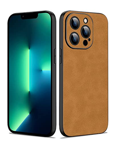 Duxsmei für iPhone 13 Pro Max 6.7 Zoll Hülle, Hülle aus TPU und Wildleder PU Leder, Anti-Vibration Anti-Rutsch Ultraleicht Luxus Hülle für iPhone 13 Pro Max 6.7 Zoll (Braun) von Duxsmei