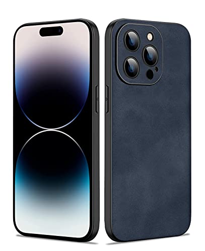 Duxsmei für iPhone 14 Pro Max 6.7 Zoll Hülle, TPU und Wildleder PU Leder, Anti-Vibration, Anti-Rutsch, Ultraleicht, Luxus Hülle für iPhone 14 Pro Max 6.7 Zoll (Blau) von Duxsmei