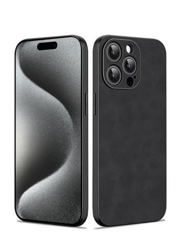 Duxsmei für iPhone 15 Pro 6.1" Hülle, TPU Wildleder, Anti-Rutsch, Schwarz von Duxsmei