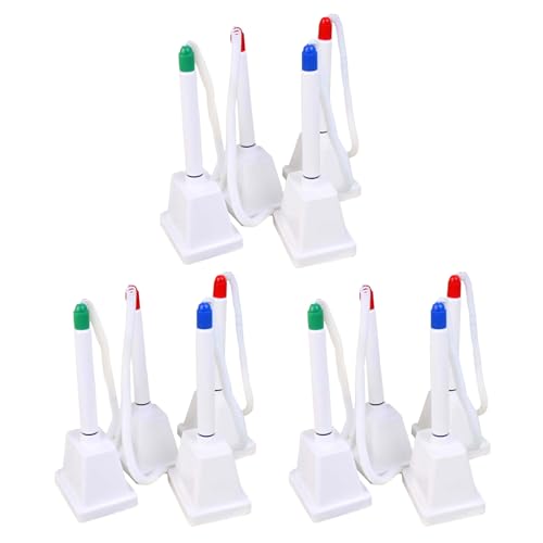 Duyeuau 12 x Schreibtisch-Stifte, glattes Schreiben, schwarzer Gelstift, Zähler, Servicestift mit Sockel, für Schreibtische, Hotel von Duyeuau