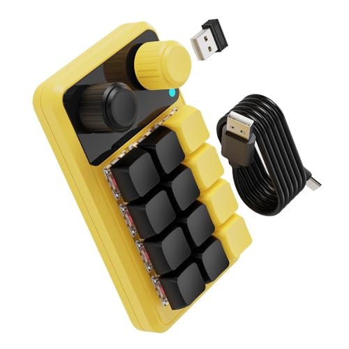 Duyeuau Einhand-Makros-Tastaturen mit 12 programmierbaren RGB-Tasten, zwei Zifferblätter Option und Typ C Duyeuau Einhand-Makros-Tastaturen mit 12 programmierbaren RGB-Tasten, zwei Zifferblätter Option und Typ C von Duyeuau
