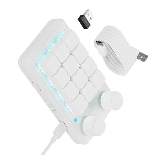 Duyeuau Einhand-Makros-Tastaturen mit 12 programmierbaren RGB-Tasten, zwei Zifferblätter Option und Typ C Duyeuau Einhand-Makros-Tastaturen mit 12 programmierbaren RGB-Tasten, zwei Zifferblätter Option und Typ C von Duyeuau